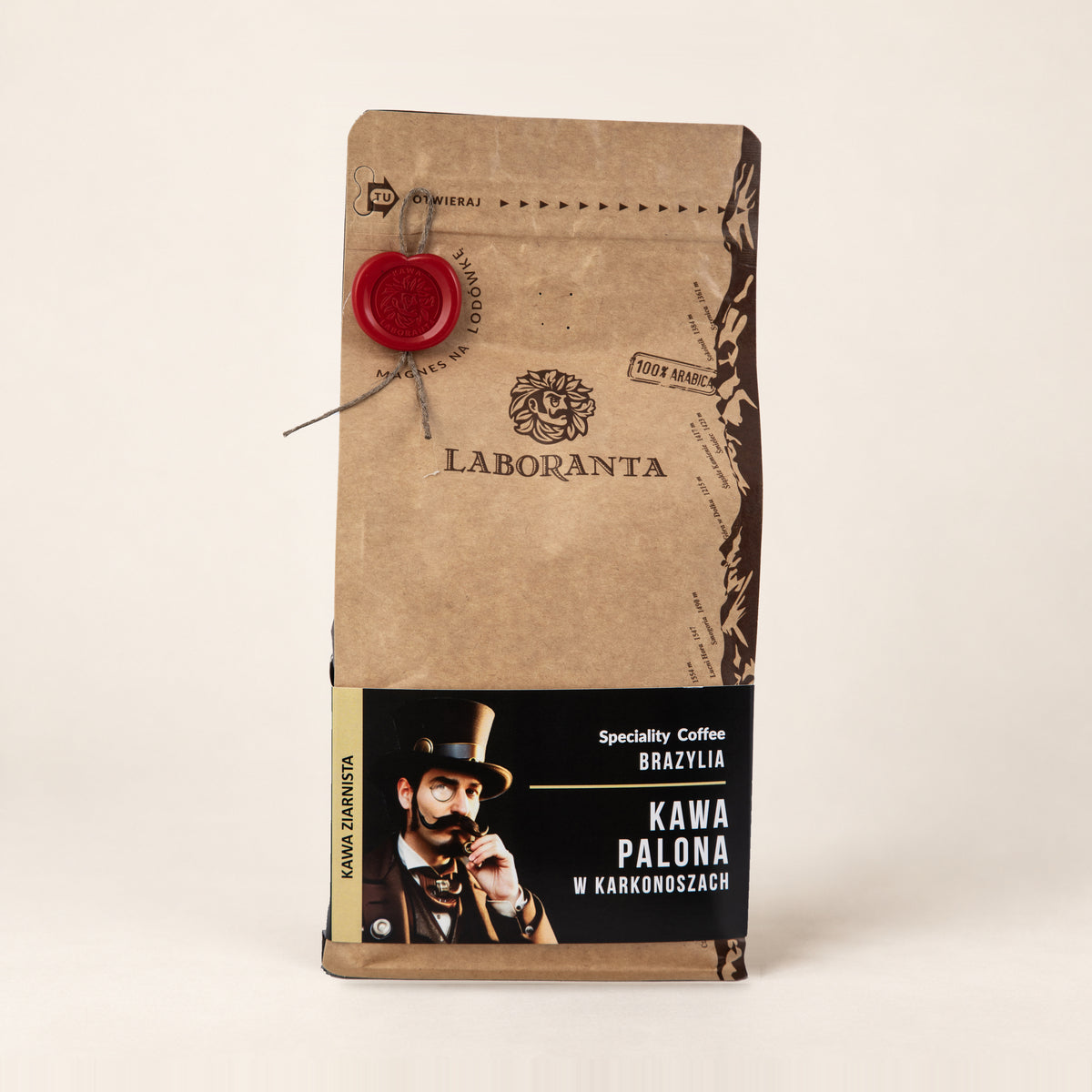 Kawa speciality Brazylia 500 g w torebce z woskową pieczęcią, palona w Karpaczu