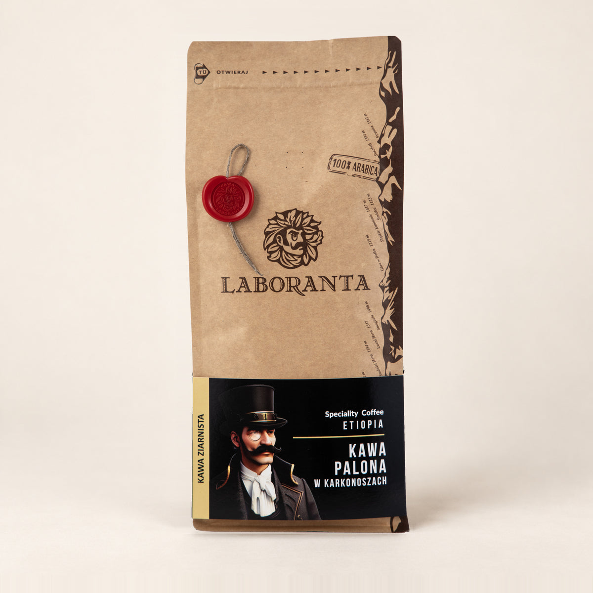Kawa speciality Etiopia Sidama 1 kg w dużej torebce z woskową pieczęcią Kawa Laboranta