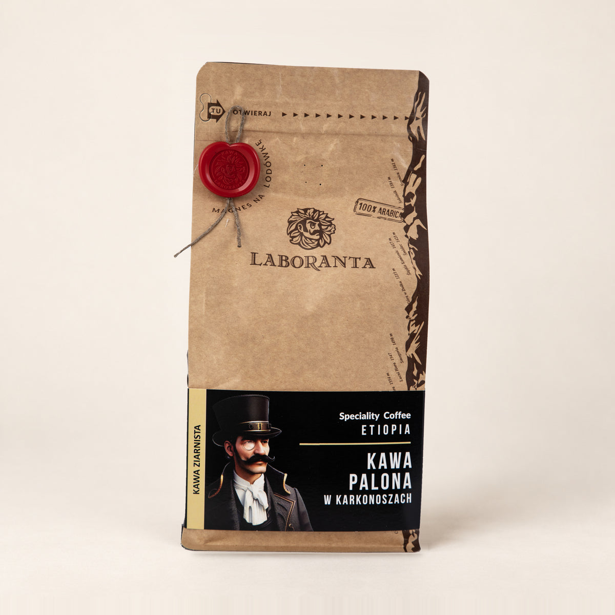 Kawa speciality Etiopia Sidama 500 g w torebce z woskową pieczęcią, palona w Karpaczu