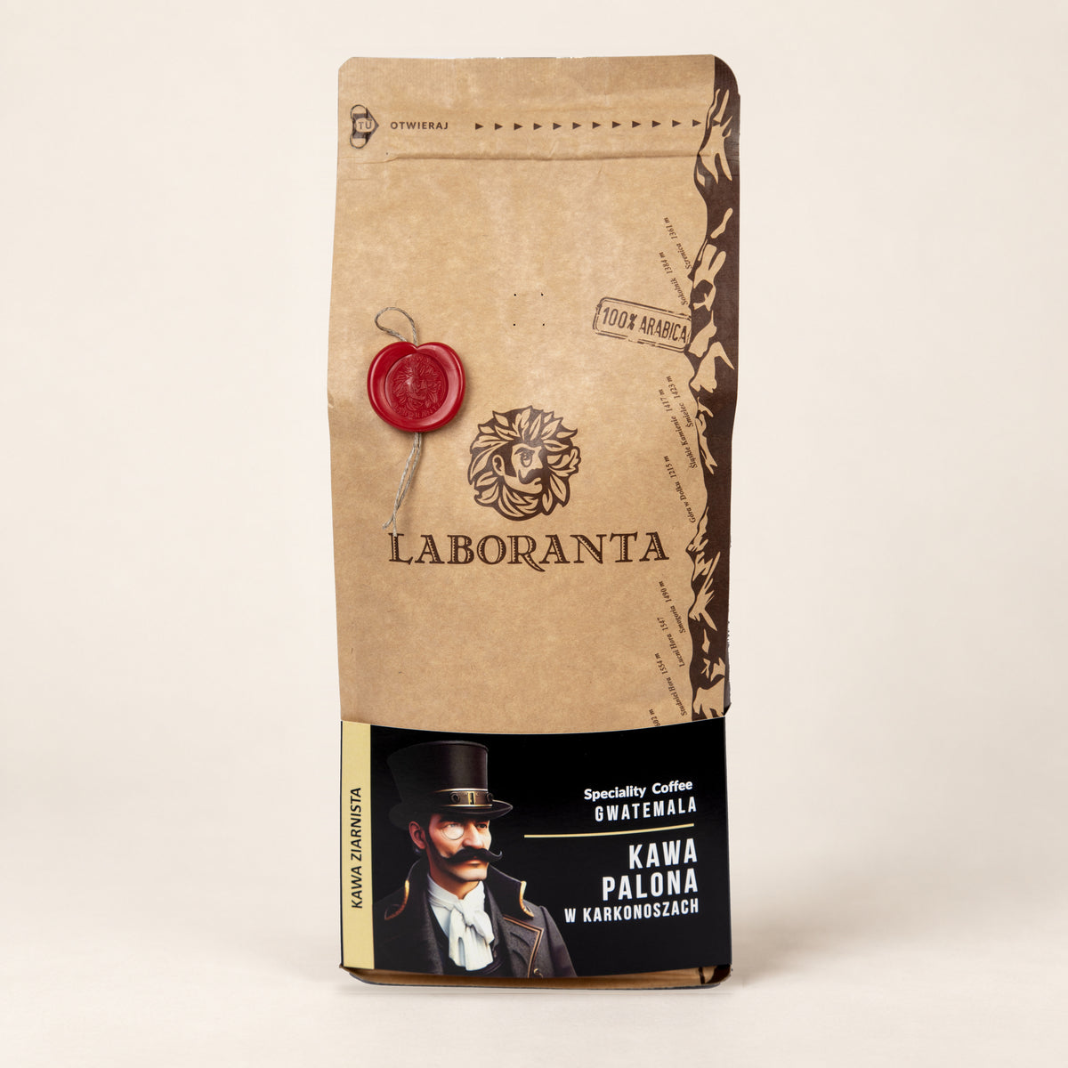 Kawa speciality Gwatemala 1 kg w dużej torebce z woskową pieczęcią Kawa Laboranta